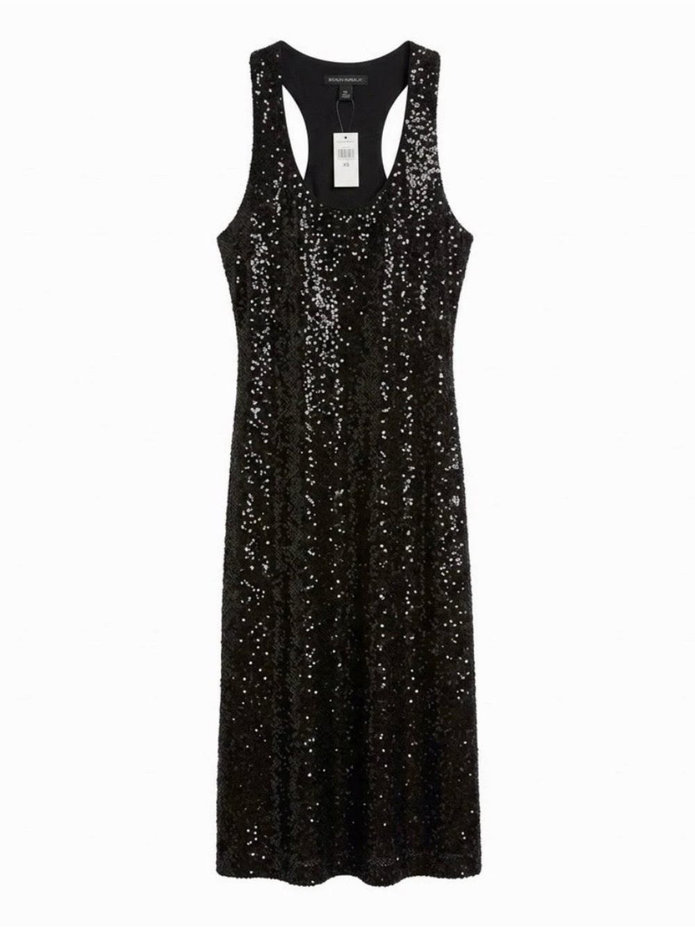 Banana Republic Black Sequin Racerback maxi Dress Size XL Slip Dress